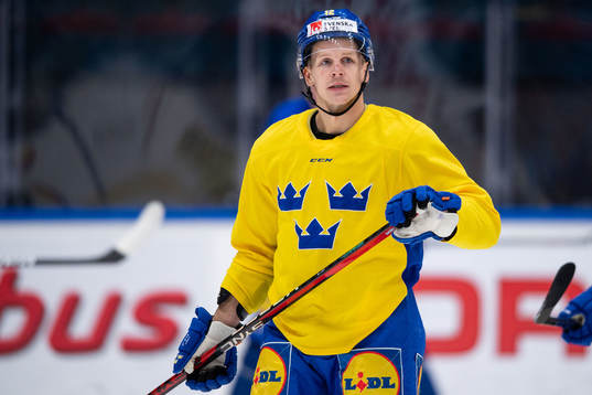 Max Friberg of Sweden at a training session with the