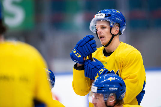 Max Friberg of Sweden at a training session with the