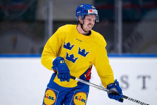Jonathan Dahlen of Sweden at a training session with the