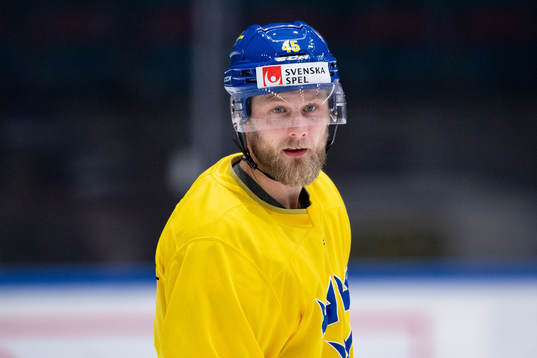 Oscar Möller of Sweden at a training session with the