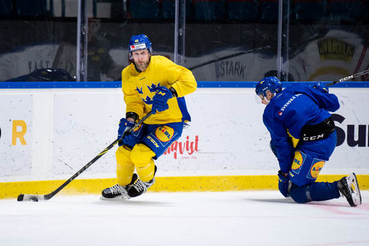 Oscar Möller and Pär Lindholm of Sweden at a training