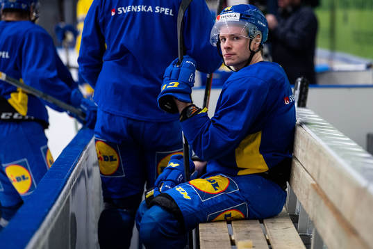 Rickard Hugg of Sweden at a training session with the