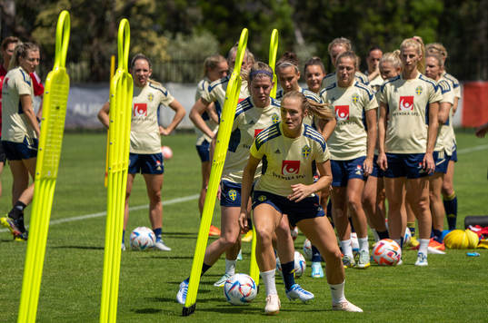 Magdalena Eriksson and Olivia Schough of the Swedish