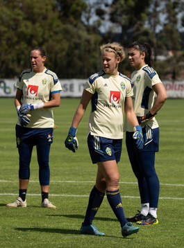 goalkeeper Emma Lind, goalkeeper Zecira Musovic and