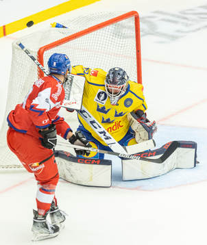 Goaltender Marcus Högberg of Sweden