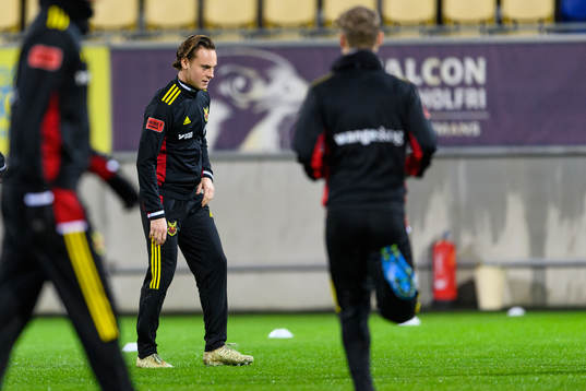 Östersunds Cesar Weilid före match ett i kvalet till