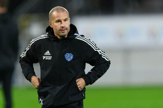 Falkenbergs FFs tränare Christoffer Andersson före match