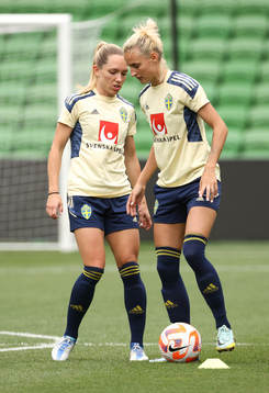 Elin Rubensson and Nathalie Björn of the Swedish women's