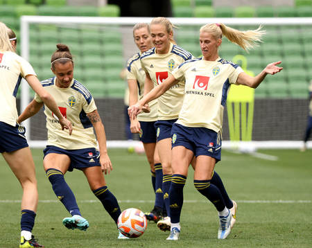 Julia Zigiotti Olme, Magdalena Eriksson and Sofia Jakobsson