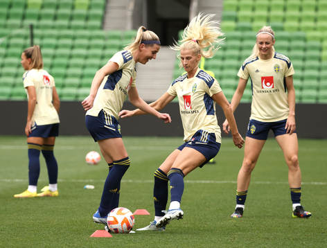 Olivia Schough and Sofia Jakobsson of the Swedish women's