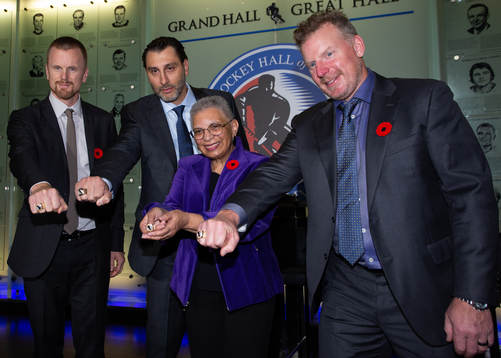 Daniel Sedin and Daniel Alfredsson along with their fellow