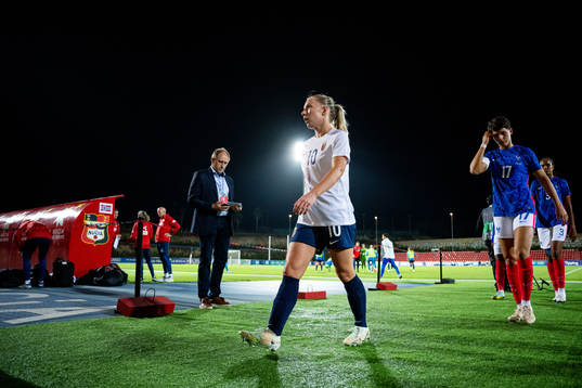 Thea Bjelde of Norway at halftime