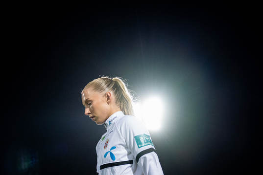 Thea Bjelde of Norway enters the pitch