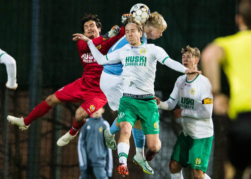 Hammarbys målvakt Sakaria Boije och Oliver Reuterswärd