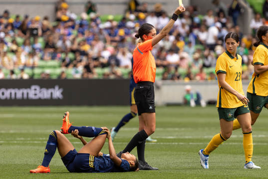 Madelen Janogy of Sweden in pain
