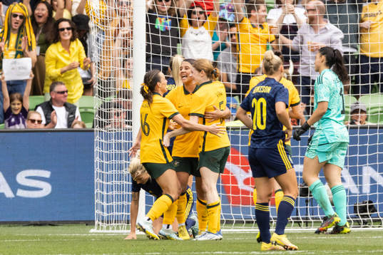 Samantha Kerr of Australia celebrates