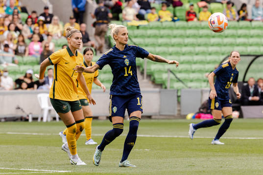 Stephanie Catley of Australia and Nathalie Björn of Sweden