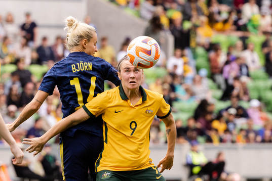 Nathalie Björn of Sweden and Caitlin Foord of Australia