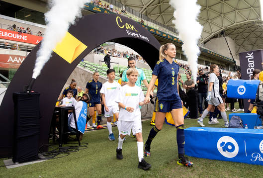 Linda Sembrant of Sweden walks out
