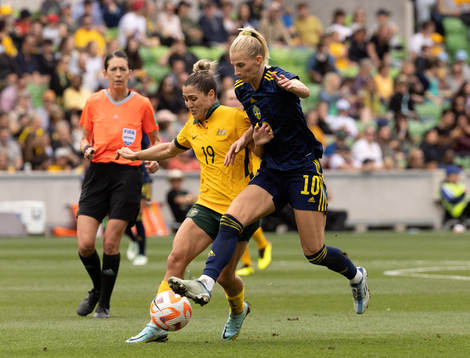 Sofia Jakobsson of Sweden and Katrina Gorry of Australia