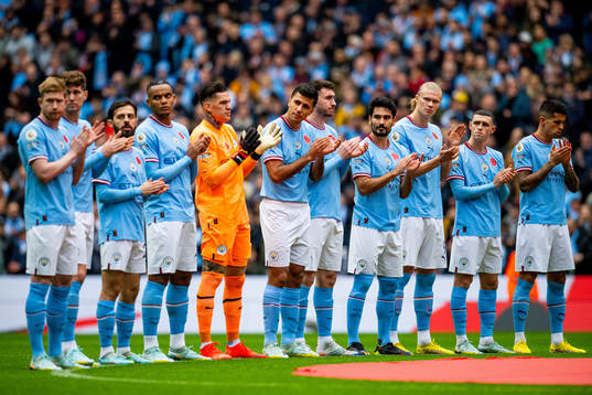 Goalkeeper Ederson, Rodri, Ilkay Gündogan, Erling Braut