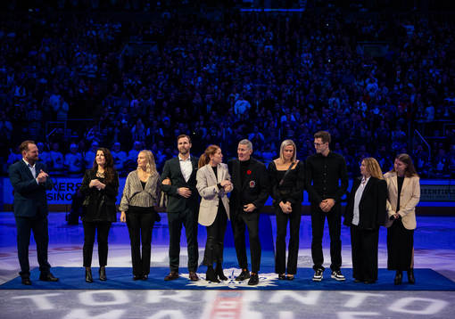 Börje Salming and his family are shown