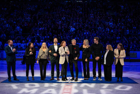 Börje Salming and his family are shown