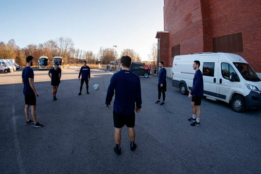 Warmup outside of the arena