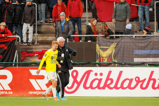 Falkenbergs Linus Borgström  utgår skadad