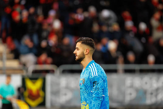 Falkenbergs målvakt Nadeem Omar deppar