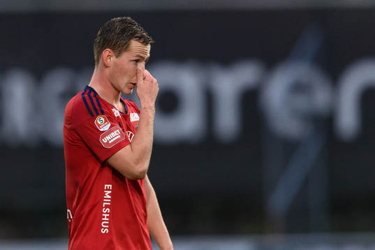 Östers Alex Thor Hauksson deppar