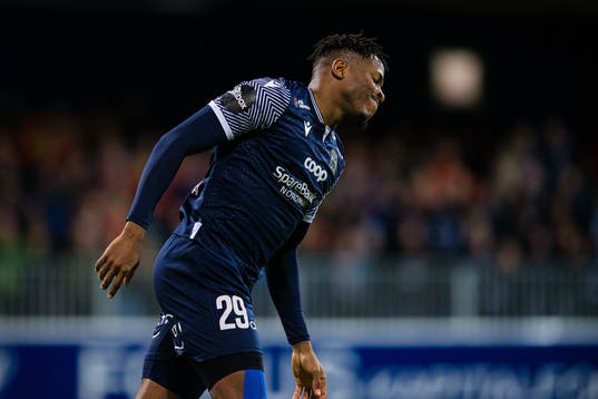 Pemi Moumbagna Faris of Kristiansund looks dejected