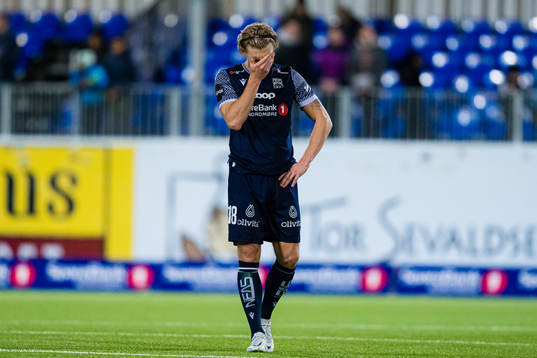 Sebastian Jarl of Kristiansund looks dejected