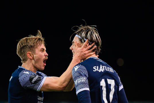 Brynjolfur Andersen Willumsson of Kristiansund celebrates