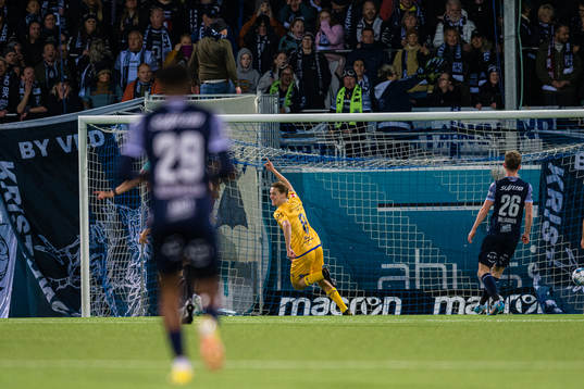 Mikael Birk Giæver Ugland of Jerv celebrates