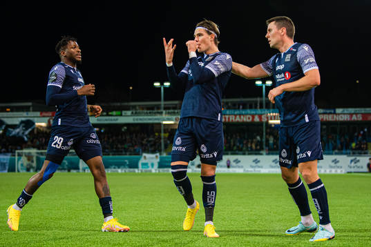 Brynjolfur Andersen Willumsson of Kristiansund celebrates