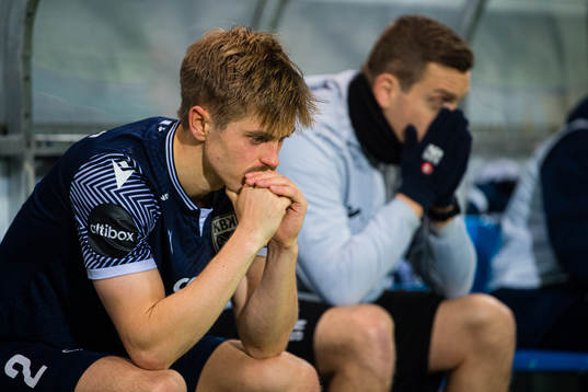 Snorre Strand Nilsen of Kristiansund looks dejected