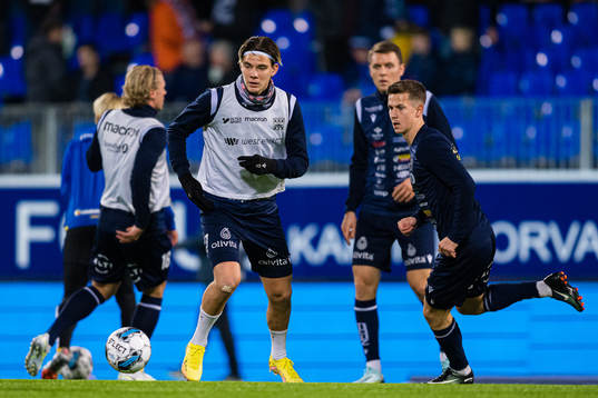 Brynjolfur Andersen Willumsson of Kristiansund warms up