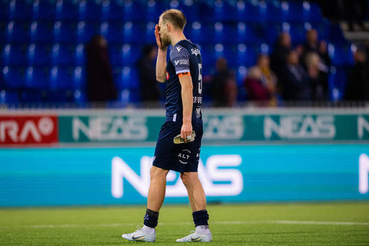 Dan Peter Stensøe Ulvestad of Kristiansund looks dejected