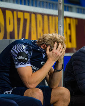 Sebastian Jarl of Kristiansund looks dejected
