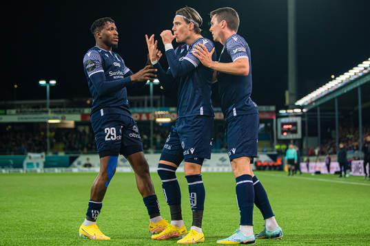 Brynjolfur Andersen Willumsson of Kristiansund celebrates