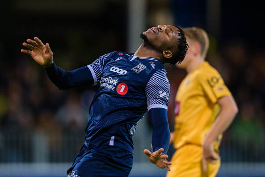 Pemi Moumbagna Faris of Kristiansund looks dejected