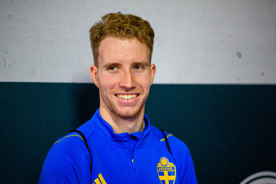 Samuel Gustafson of the Swedish national football team is