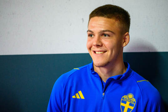 Emil Holm of the Swedish national football team is