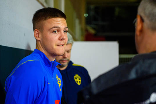 Emil Holm of the Swedish national football team is
