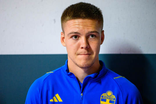 Emil Holm of the Swedish national football team is