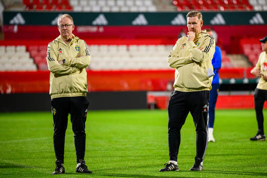 Scout Lasse Jacobsson and assistant coach Peter Wettergren
