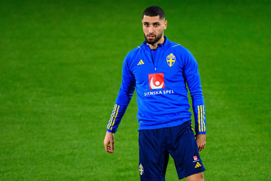 Aiham Ousou of the Swedish national football team