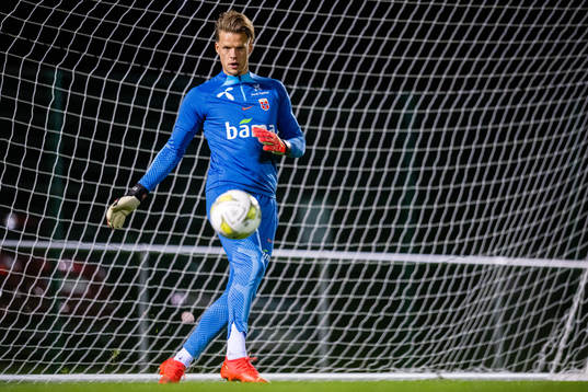 Goalkeeper Ørjan Håskjold Nyland of the Norwegian