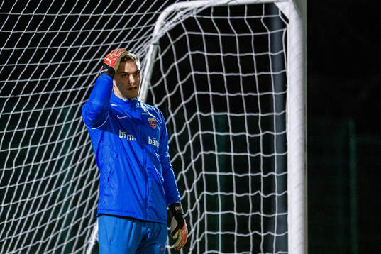 Goalkeeper Mads Hedenstad Christiansen of the Norwegian